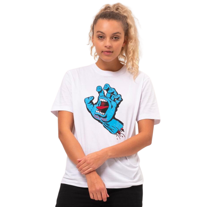 T-shirt femme "Screaming Hand" blanc