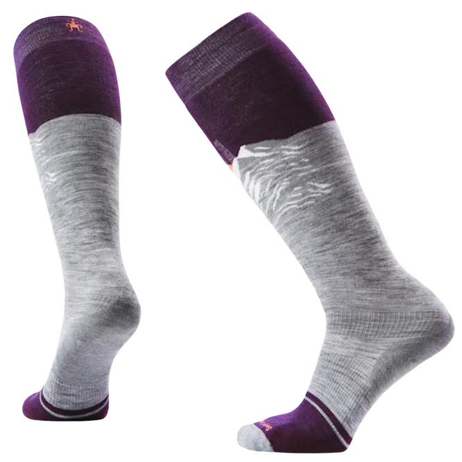 Womens Snowboard Targeted Cushion Valley Sunset OTC Socks Light Gray