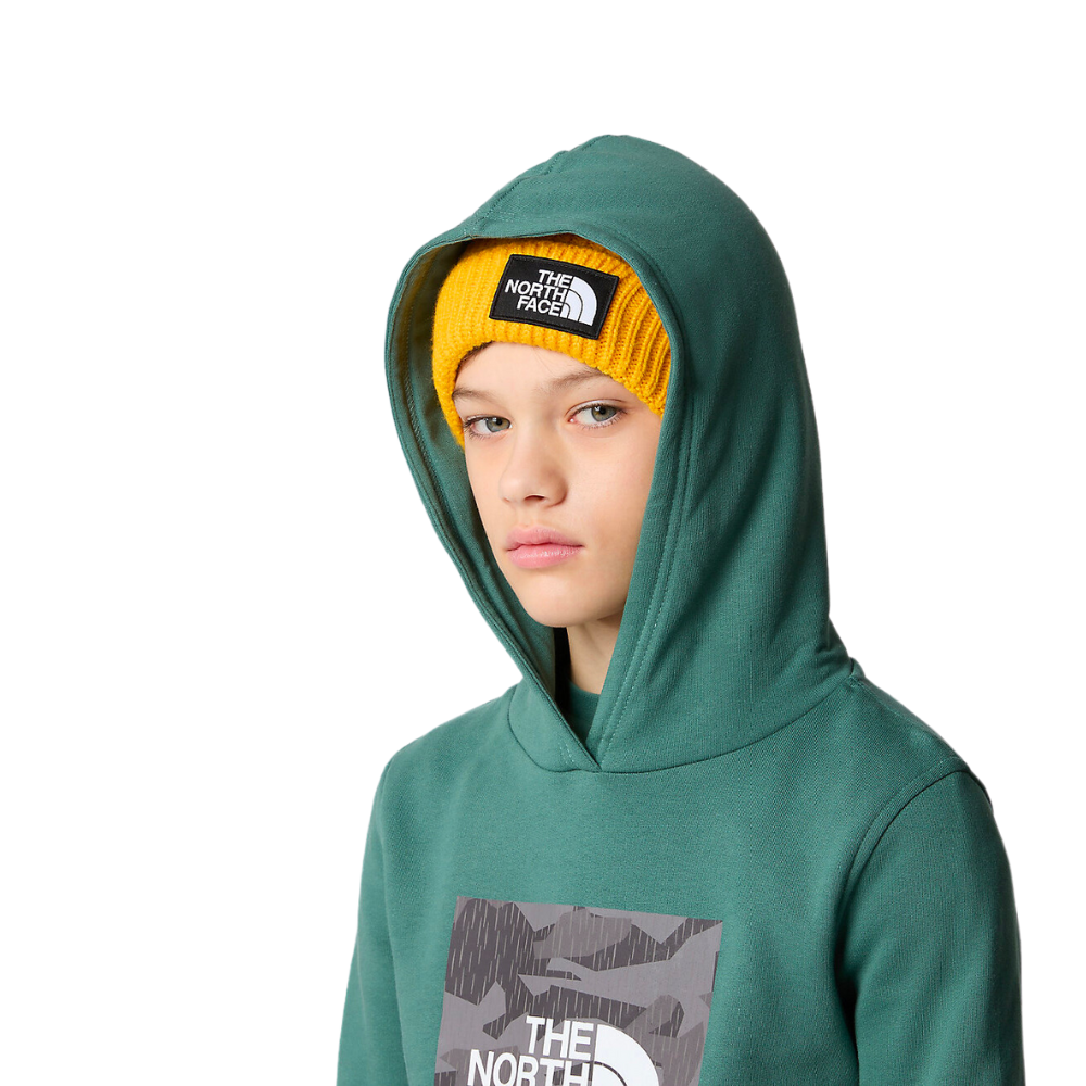 Kids Box Hoodie Dark Sage Asphalt Grey Rain Camo Print
