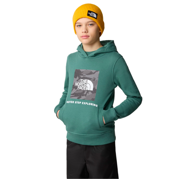The North Face Kids Box Hoodie Dark Sage Asphalt Grey Rain Camo Print Stoked Boardshop