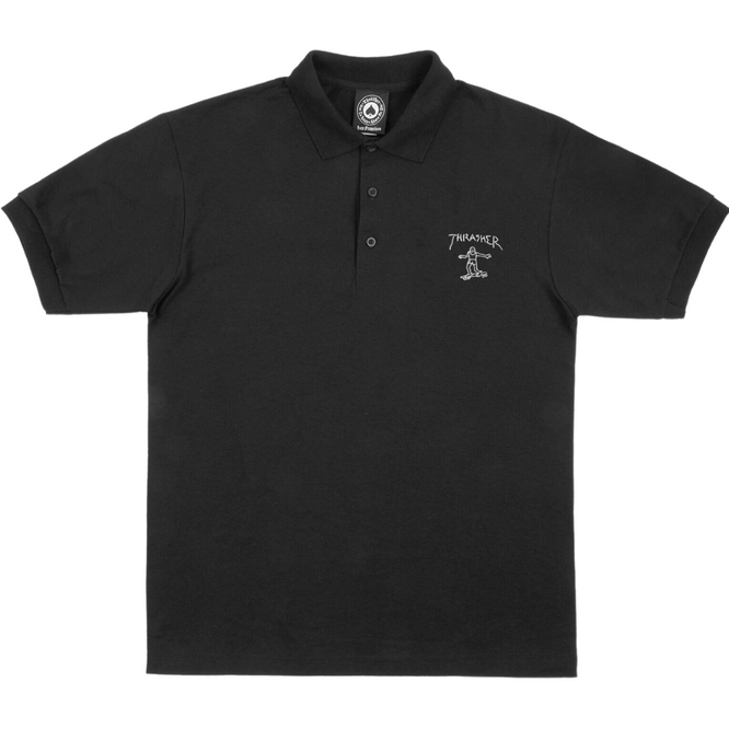 Mini Gonz Polo brodé noir