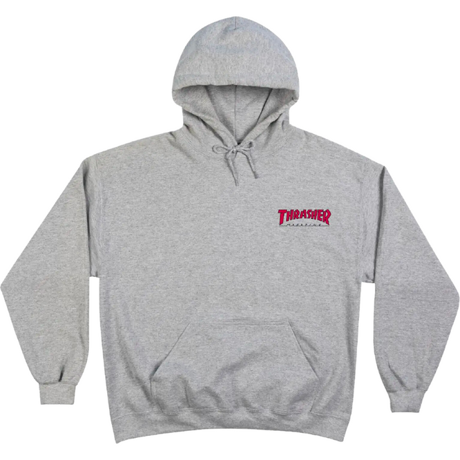 Umrissene Brust Logo Hoodie Grau