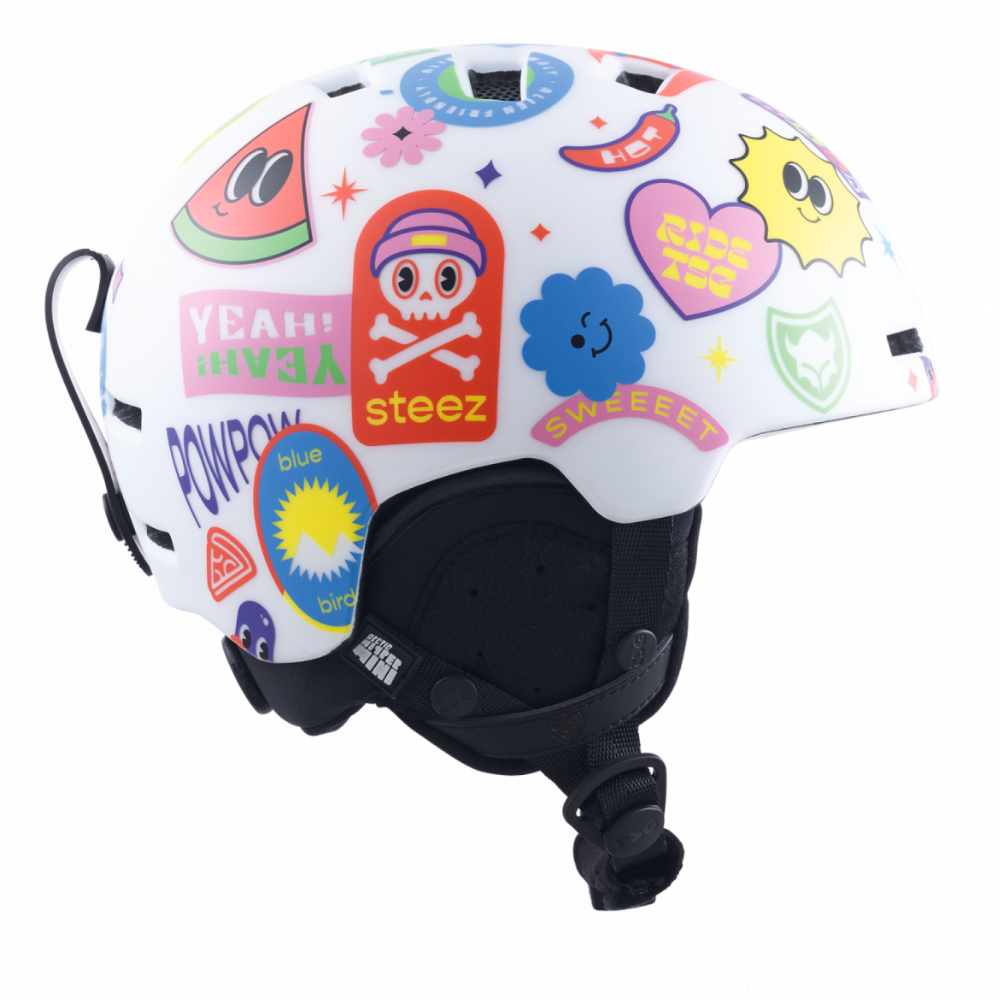 Kinder Nipper Mini Grafik Design weiß glücklich Aufkleber Helm