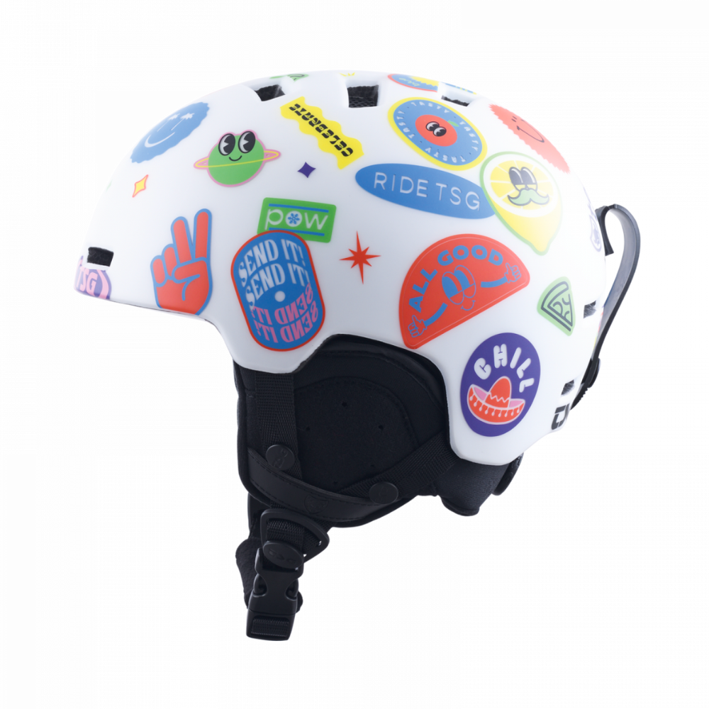 Kinder Nipper Mini Grafik Design weiß glücklich Aufkleber Helm