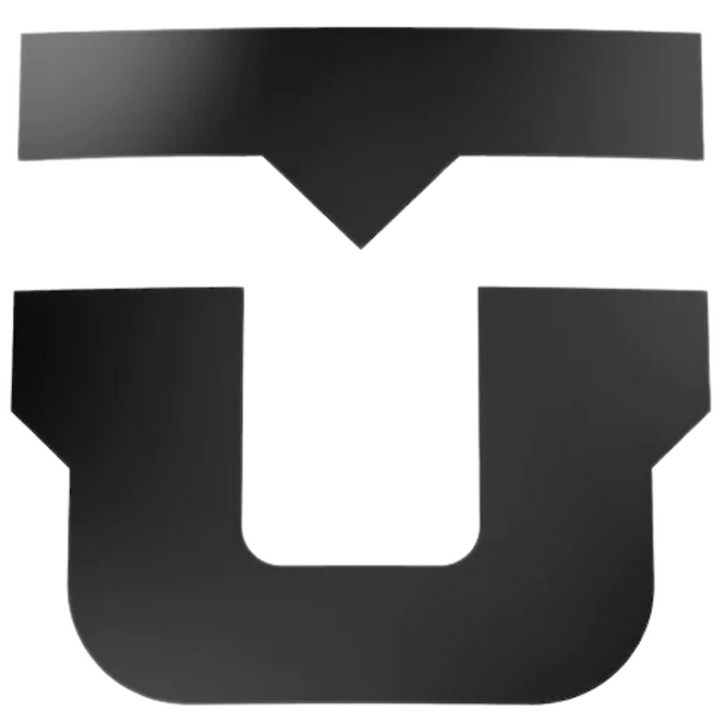 U Logo gestanzter Aufkleber Schwarz