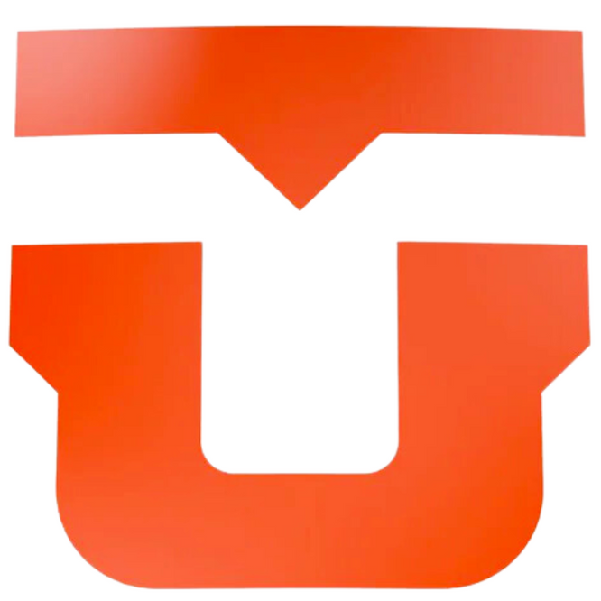 U Logo gestanzter Aufkleber Orange
