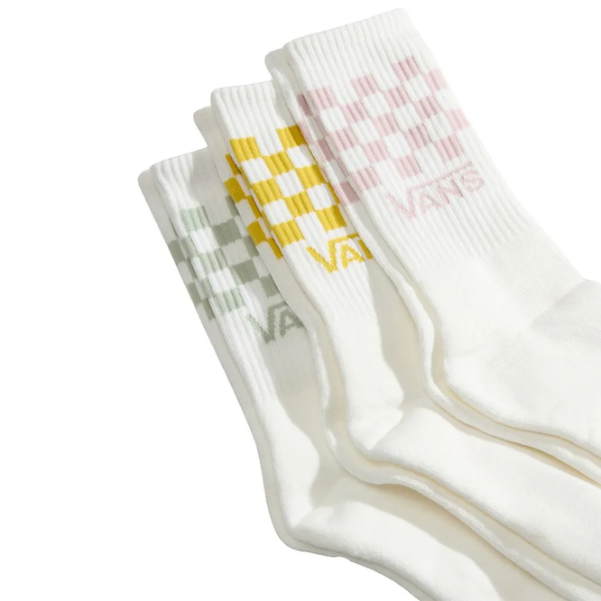 Kids Classic Check Crew 3Pack Socks Dusty Gold