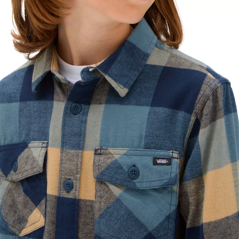 Kids Box Flannel Shirt Bluestone/Taos Taupe – Stoked Boardshop