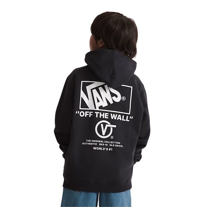 Kids Stacked Hi Hoodie Black/White