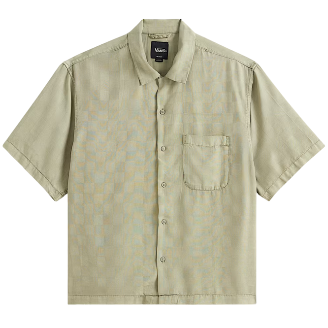 Van Doren Tencel Check Soft Sage Short Sleeve