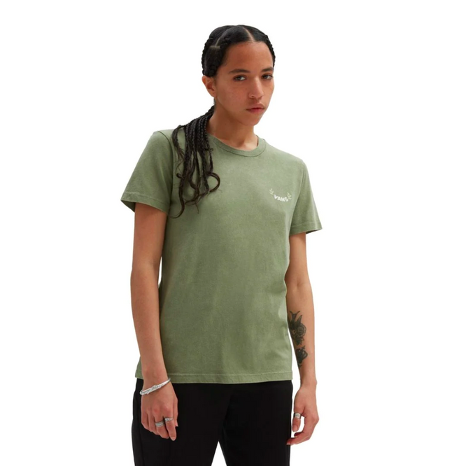 Womens Open To Peace T-shirt Downer Loden Green