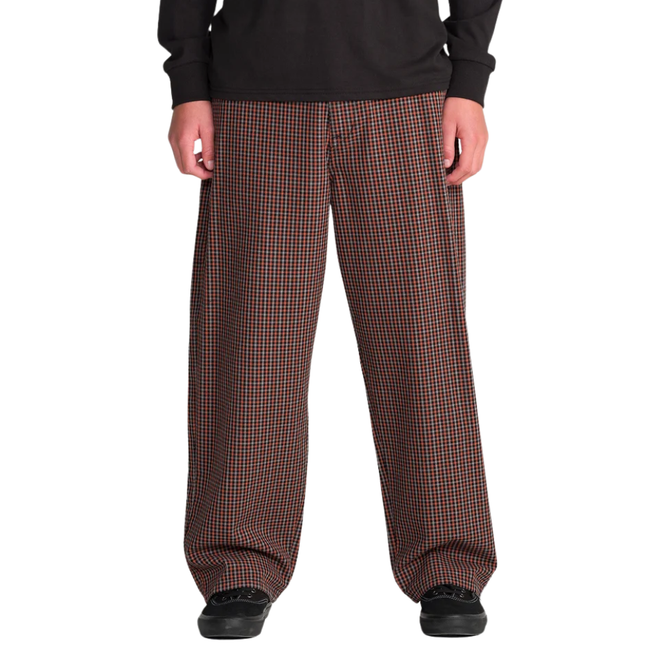 Billow Plaid Pants Patina Brown