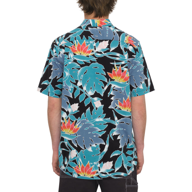 Leaf Pit Floral Shirt Schwarz