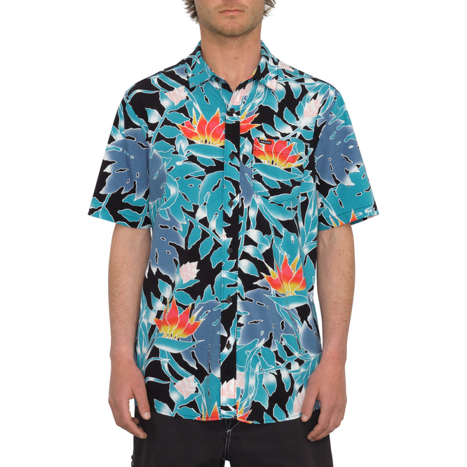 Leaf Pit Floral Shirt Schwarz