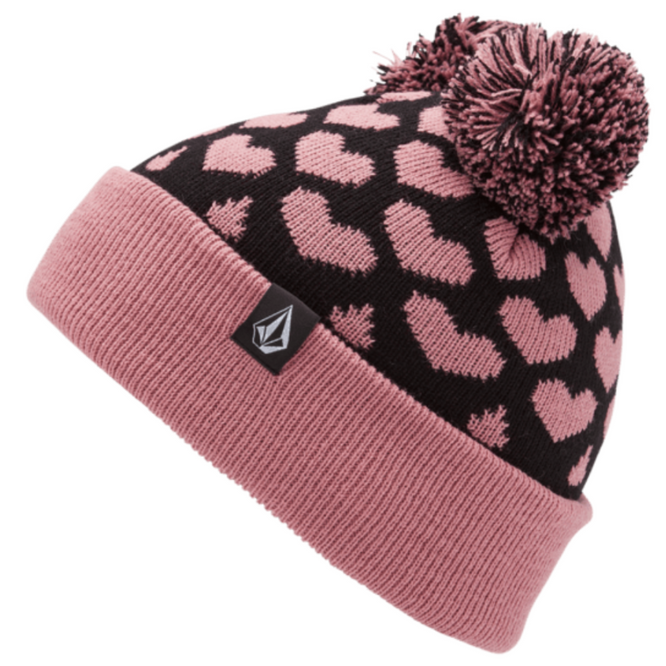 Kids Stone Pom Beanie Black