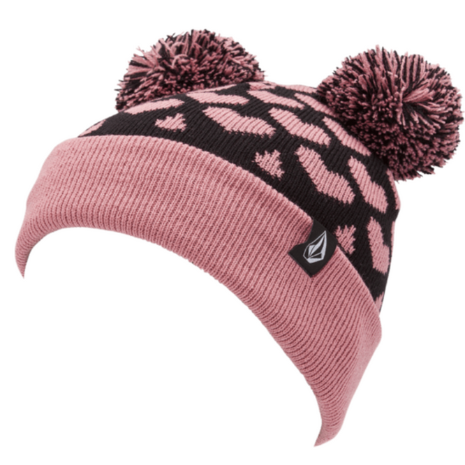 Kids Stone Pom Beanie Black
