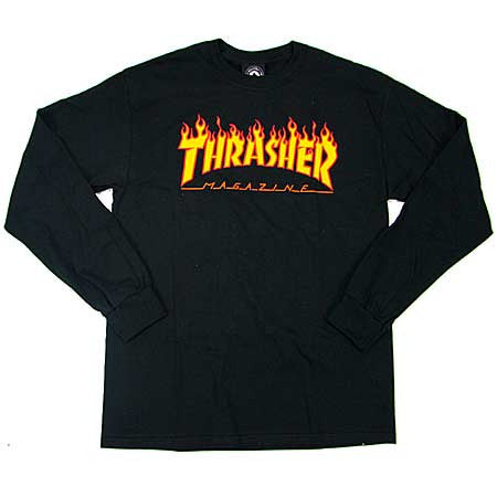 T-shirt à manches longues avec logo Flamme noir