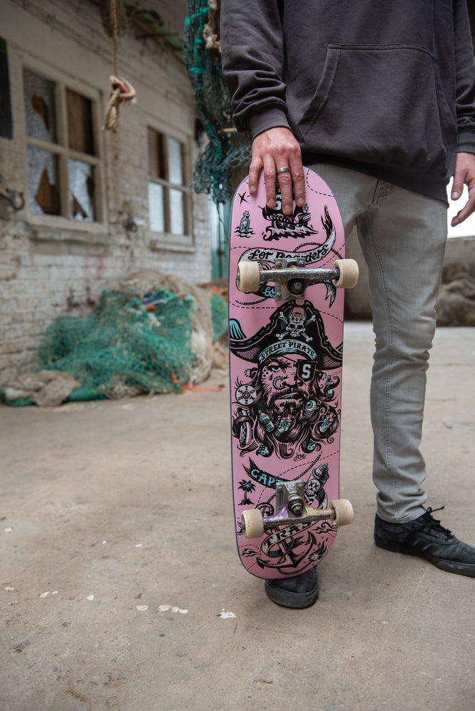 Captain Trash Pink Skateboard Deck