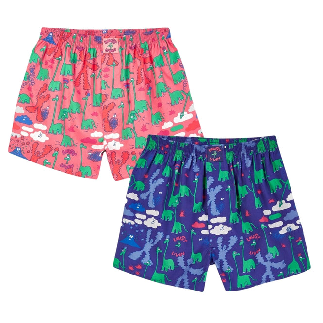 Dinos 2pack Boxershorts Lava