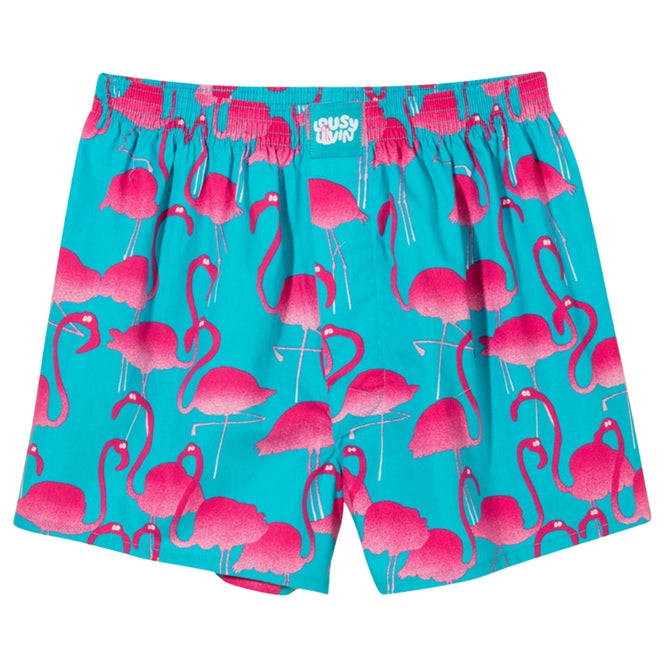 Boxer Flamingos Turquoise