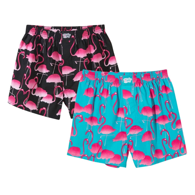 Lousy Flamingo 2pack Boxer shorts Noir/ Bleu