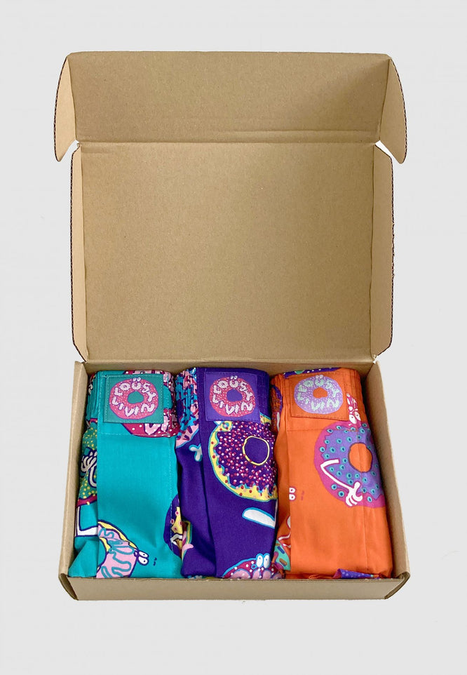 Donuts 3pack Boxer Shorts Navy/ Blue/ Orange