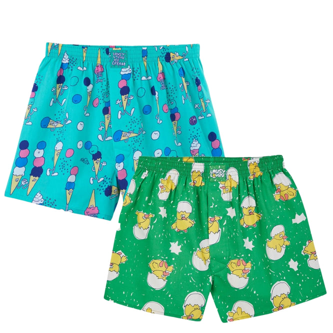 Küken & Icecream 2pack Boxers Shorts Green