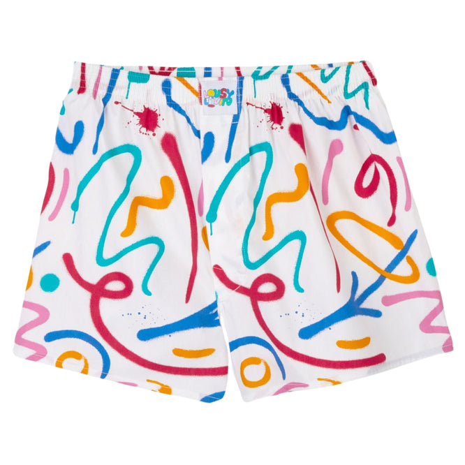 Lines Boxer Shorts White