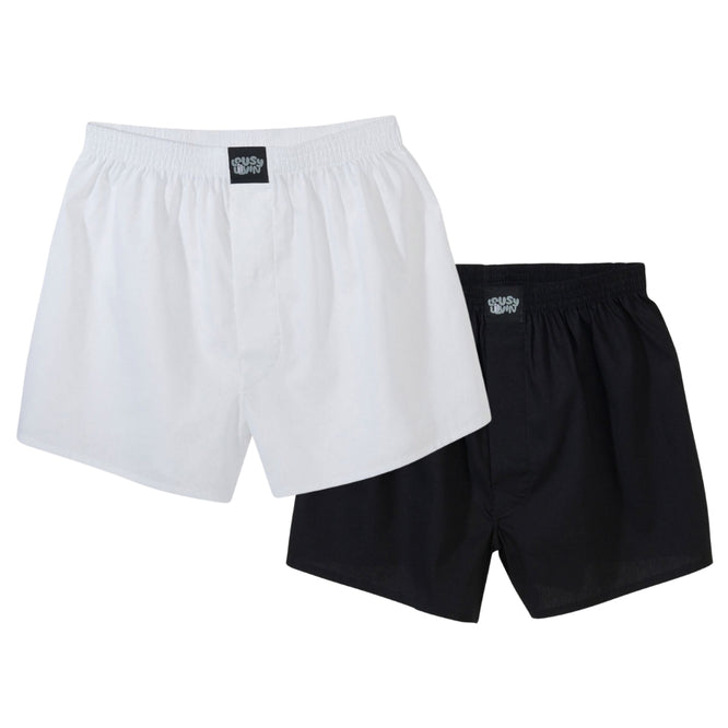 Boxershorts Lousy plain Black/White 2pack