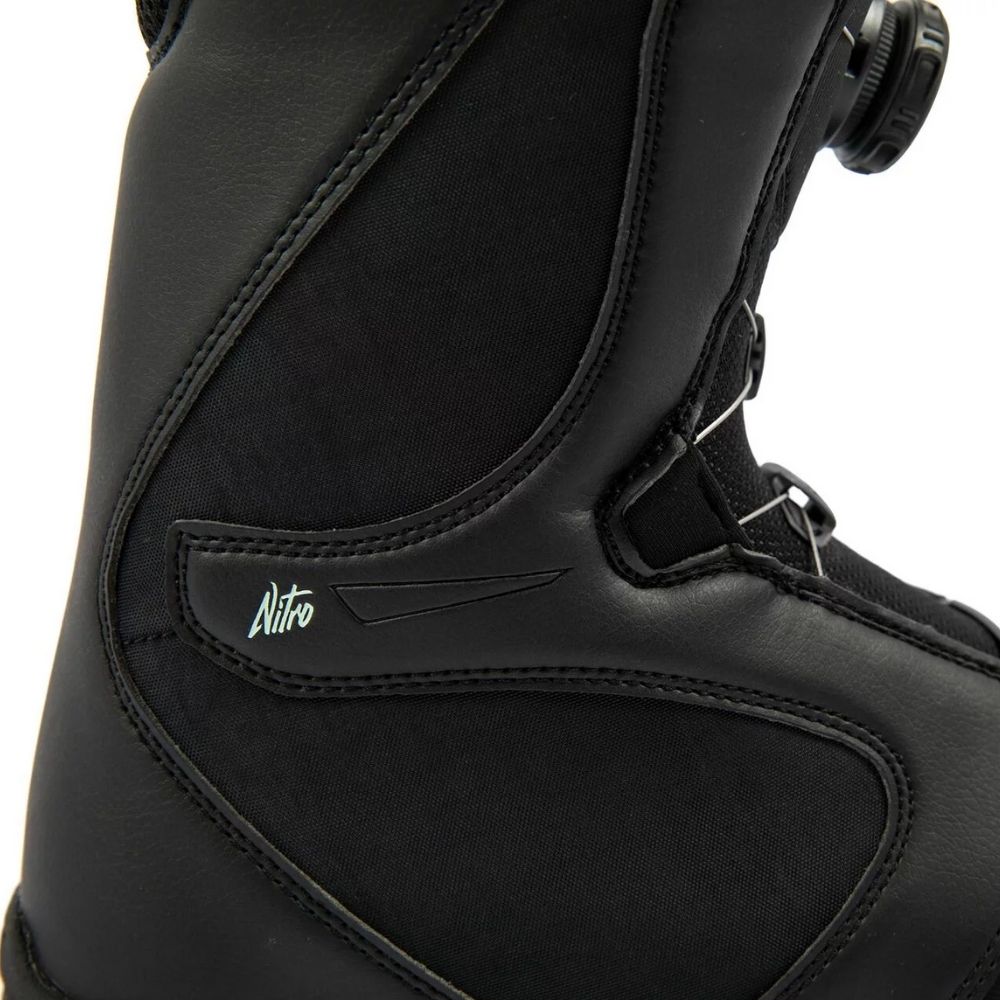 nitro flora tls snowboard boot women's Nitro Womens Flora TLS Black-Mint 2022 Snowboard Boots – Stoked Boardshop