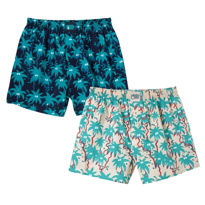 Palms 2pack Boxershorts Navy & Macademia