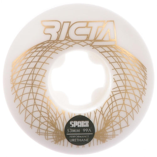 Sparx Wireframe 99a White/Gold 53mm Skateboard Wheels