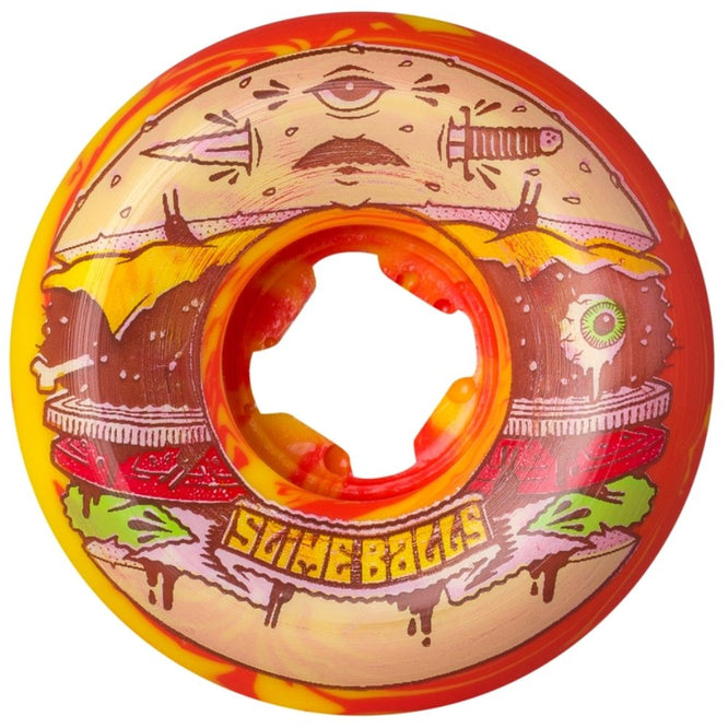 Jeremy Fish Burger 99a Red/Yellow Swirl 56mm Roues de Skateboard