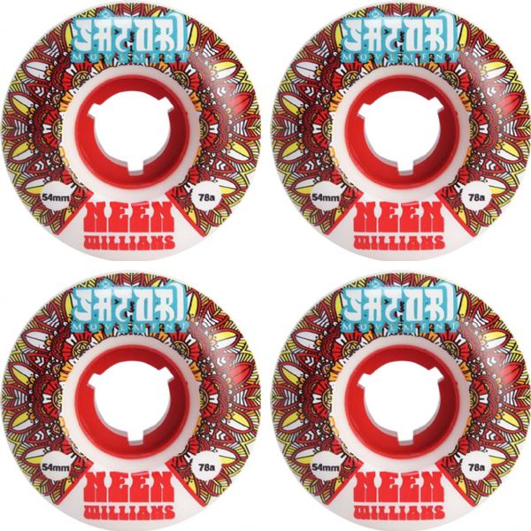 No Williams White/Red Native Cruiser 78a 54mm Skateboard Wheels