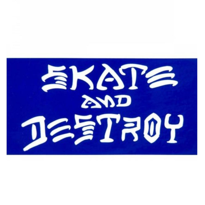 Skate and Destroy Aufkleber Mittelblau