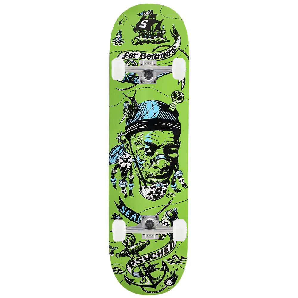 Seaman Psyched Green Complete Skateboard