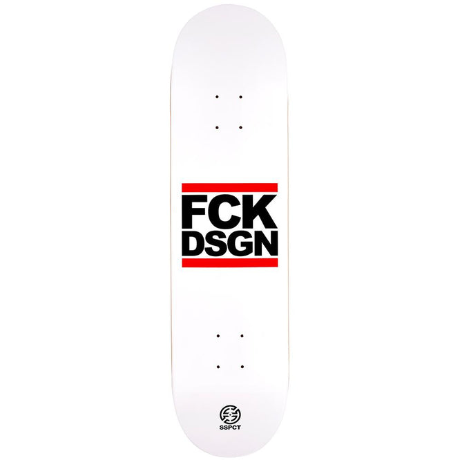 FCK DSGN Blanc/Noir 8.125" Planche de skateboard