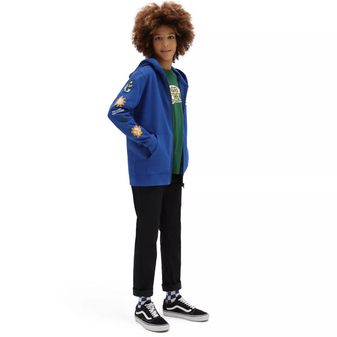 Kids Positivity Zip Sweater True Blue