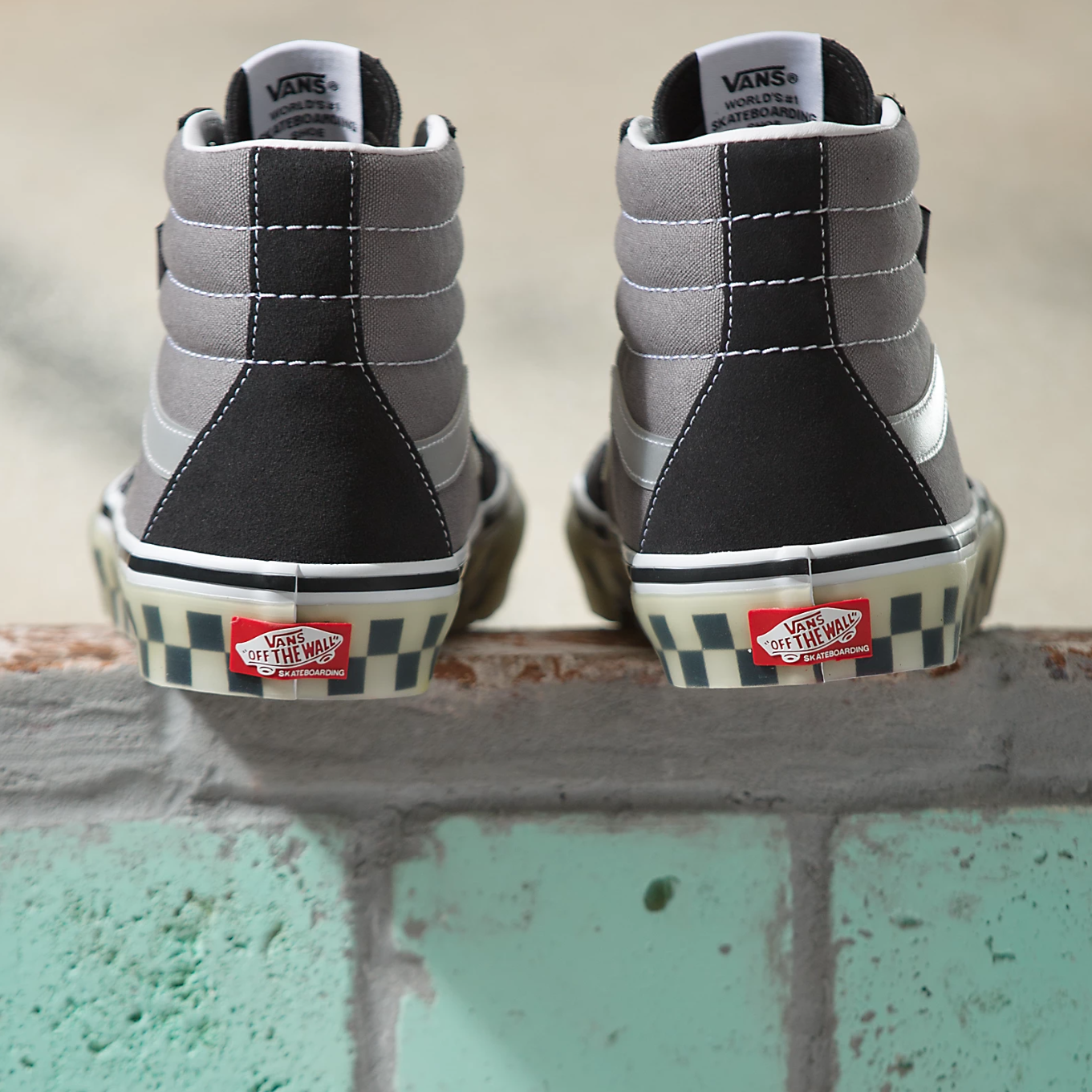 Vans sk8 hi sales grey on feet