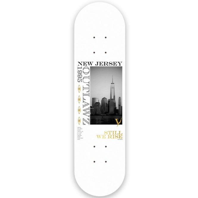 Outlawz NJ White 8.25" Skateboard Deck
