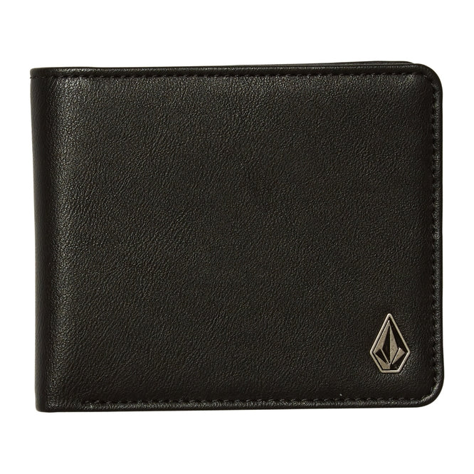 Slim Stone PU Wallet Large Black