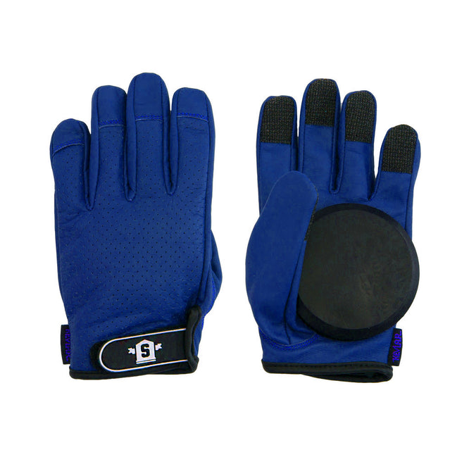 Leather Slide Gloves Blue