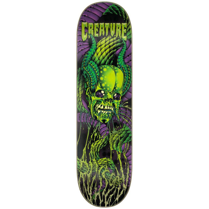 Crâne de serpent Russell Noir/Vert/Violet 8.6" (8.6") Skateboard Deck