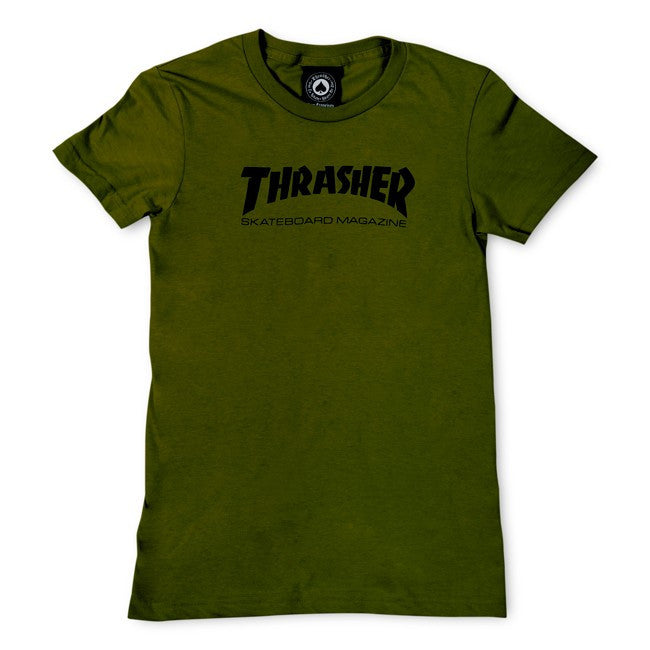 Damen Skate Mag T-Shirt Olivgrün