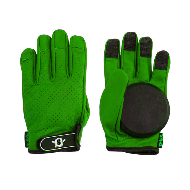 Leder-Slide-Handschuhe Grün