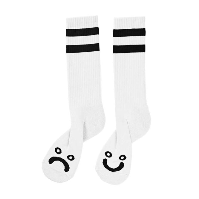 Happy Sad socks White