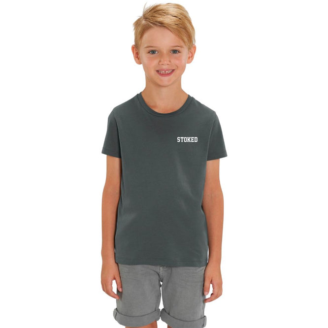 Kids Mini Script T-Shirt Anthracite