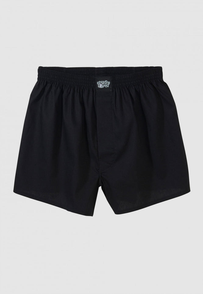 Boxershorts Lousy plain Black/White 2pack