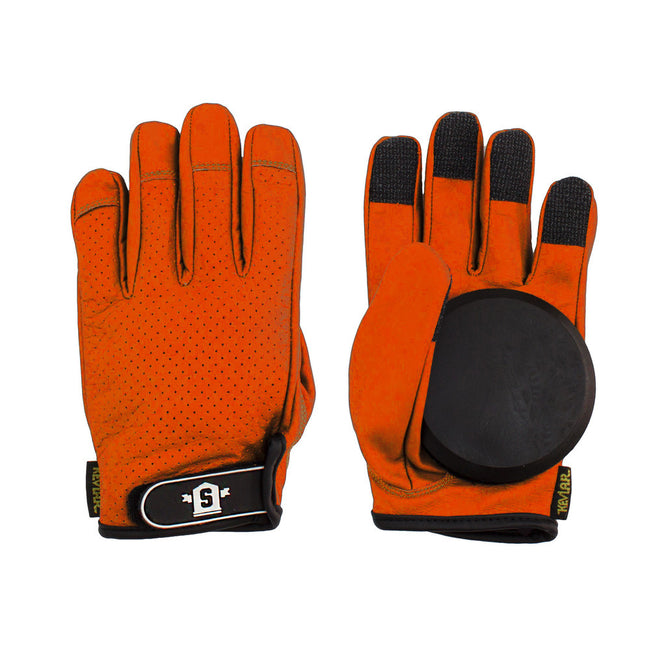 Slide-Handschuhe aus Leder Orange