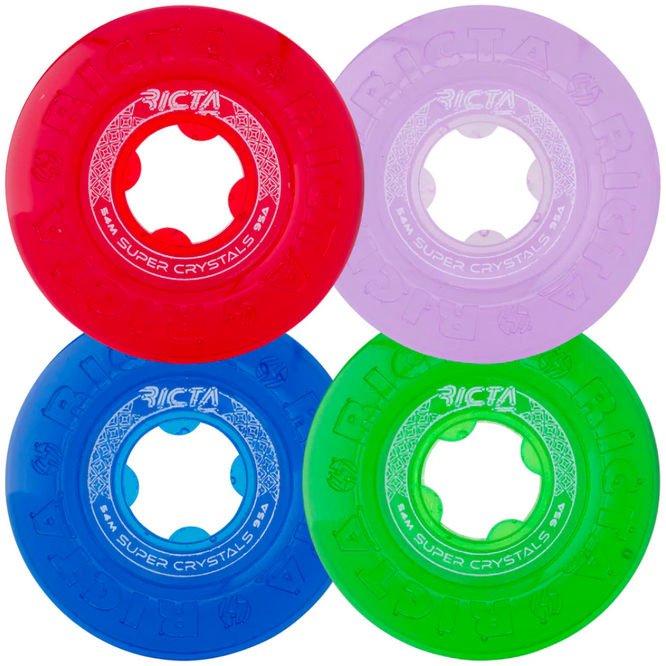 Super Crystals Trans Purple/Green/Blue/Red 95a 54mm Skateboard Wheels